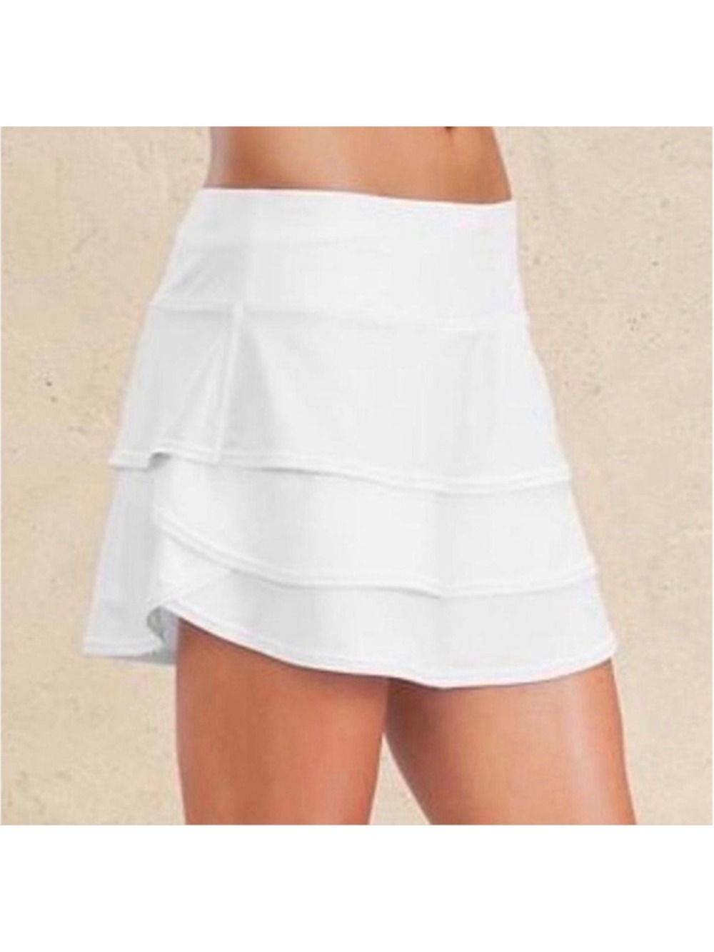 Athleta M Tall Skort Track Stripe Swagger Skort White - Picture 2 of 8